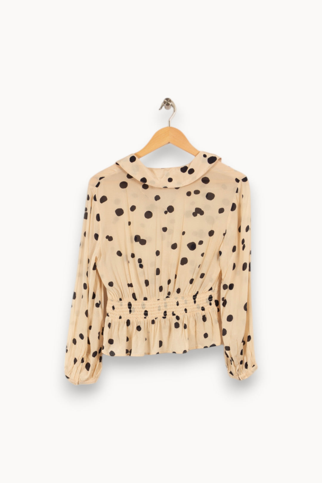 Blouse beige à pois bleus - Taille S/36