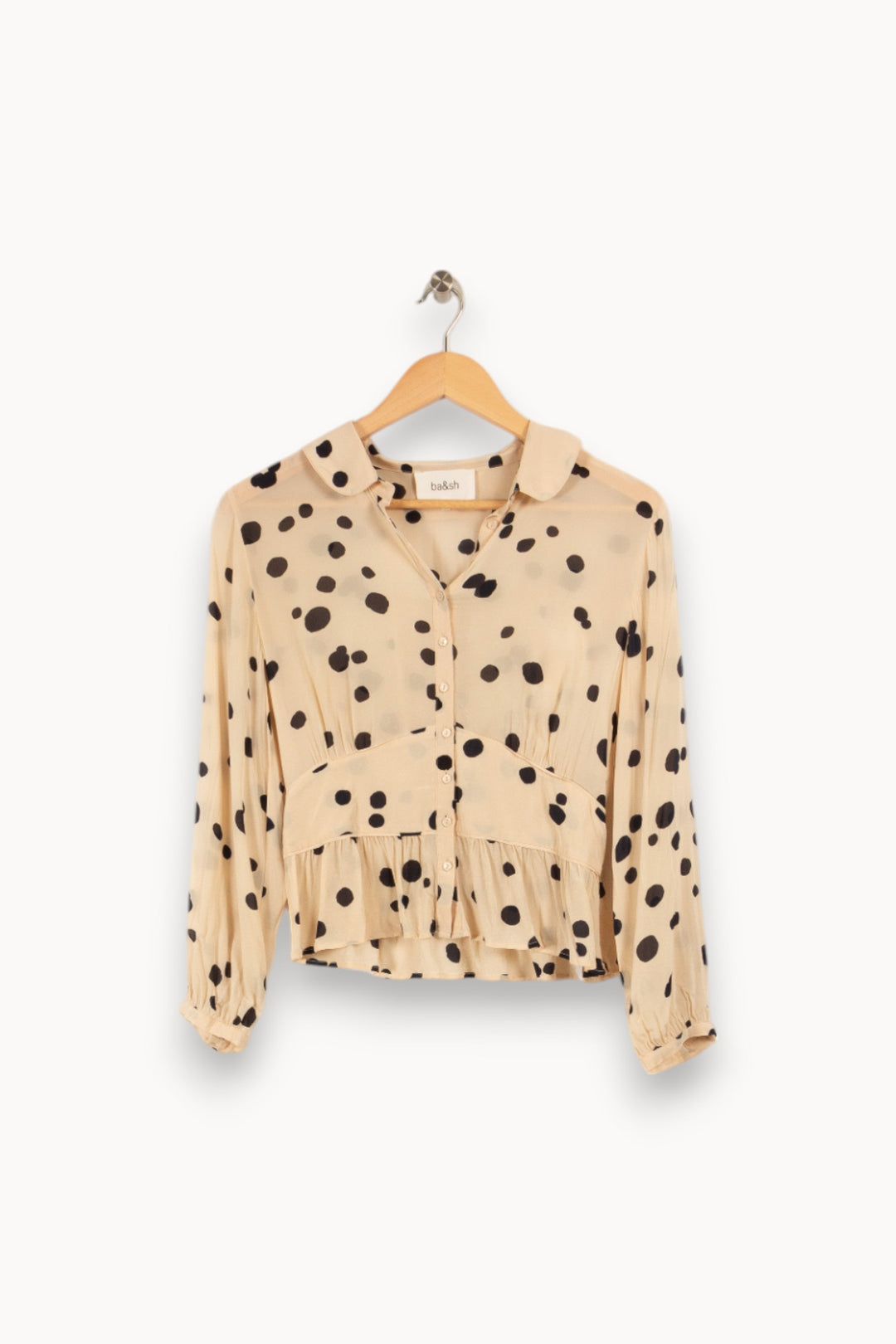 Blouse beige à pois bleus - Taille S/36