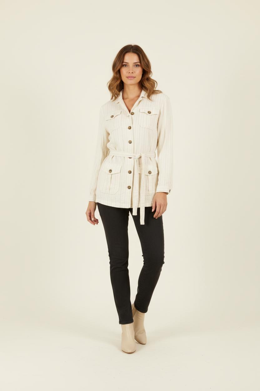 Veste blanche rayée - Taille XS/34