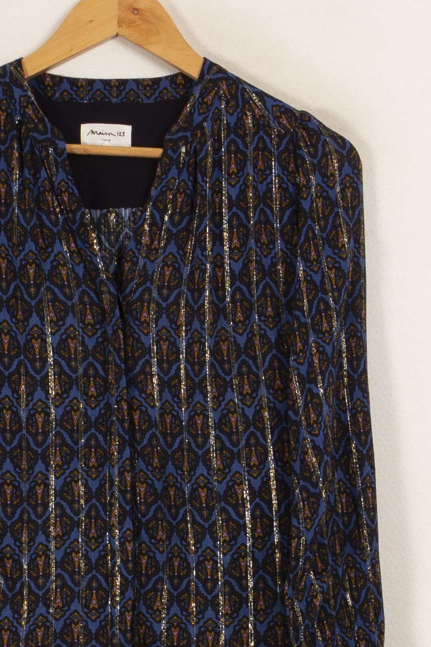 Blouse bleue à motifs - Taille S/36