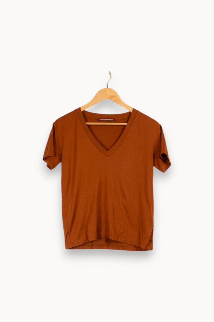 T-shirt Marron - Taille XS/34