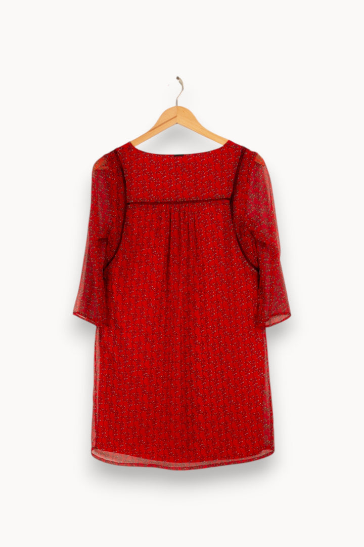 Robe rouge à motifs - Taille S/36