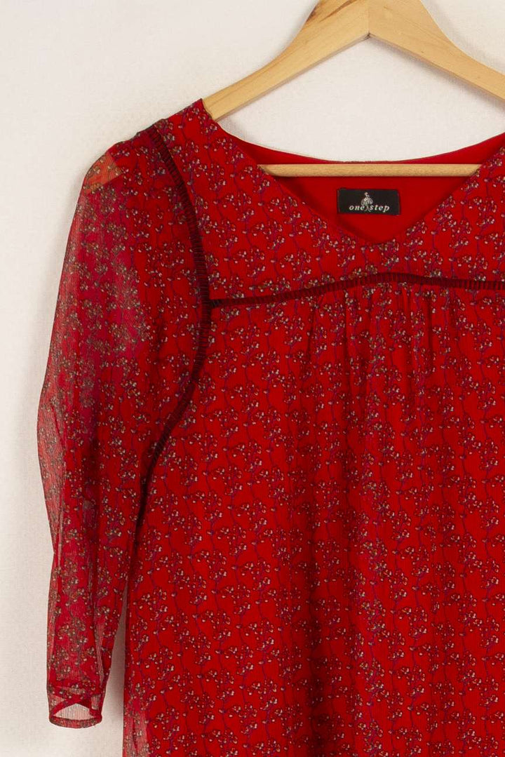 Robe rouge à motifs - Taille S/36