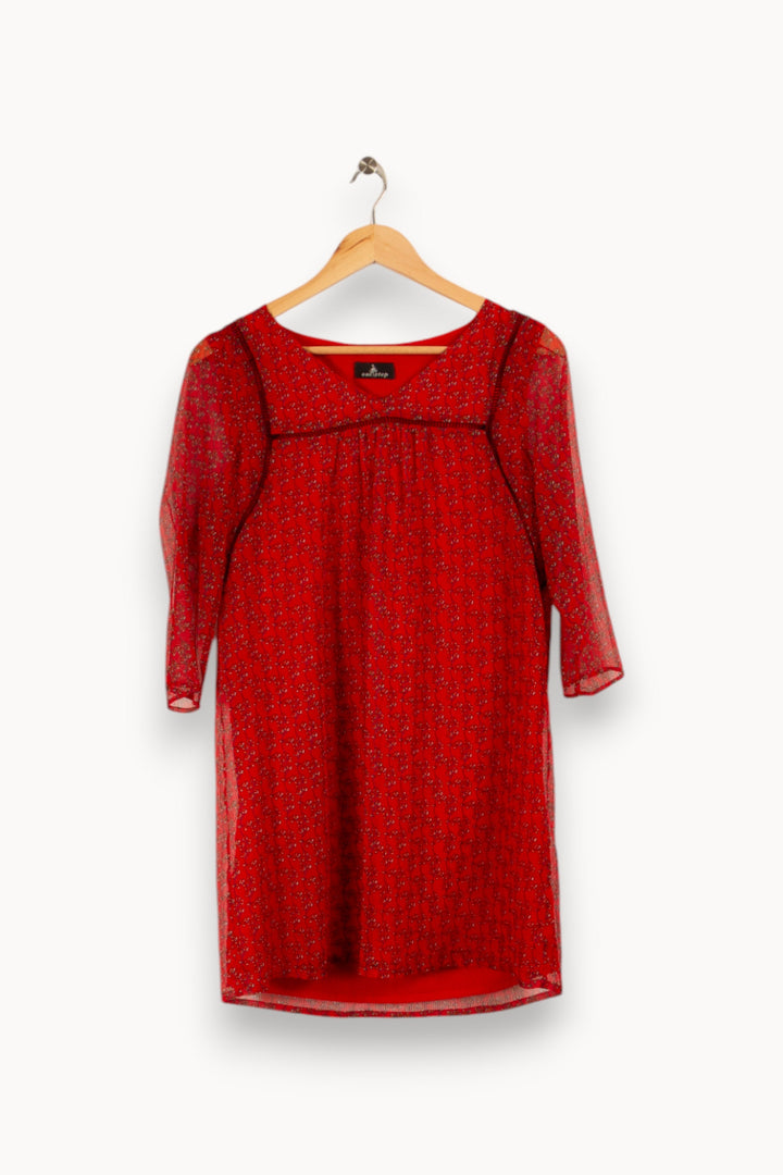 Robe rouge à motifs - Taille S/36