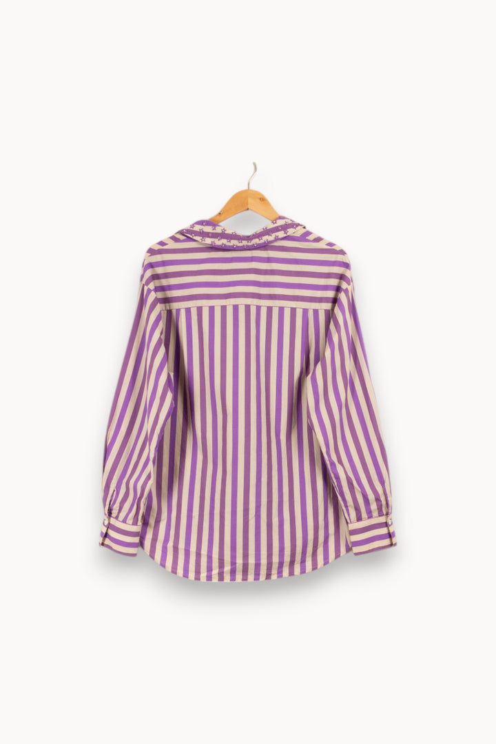 Chemise rayée violette - Taille XS/34