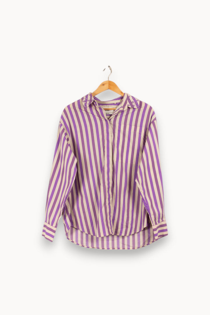 Chemise rayée violette - Taille XS/34