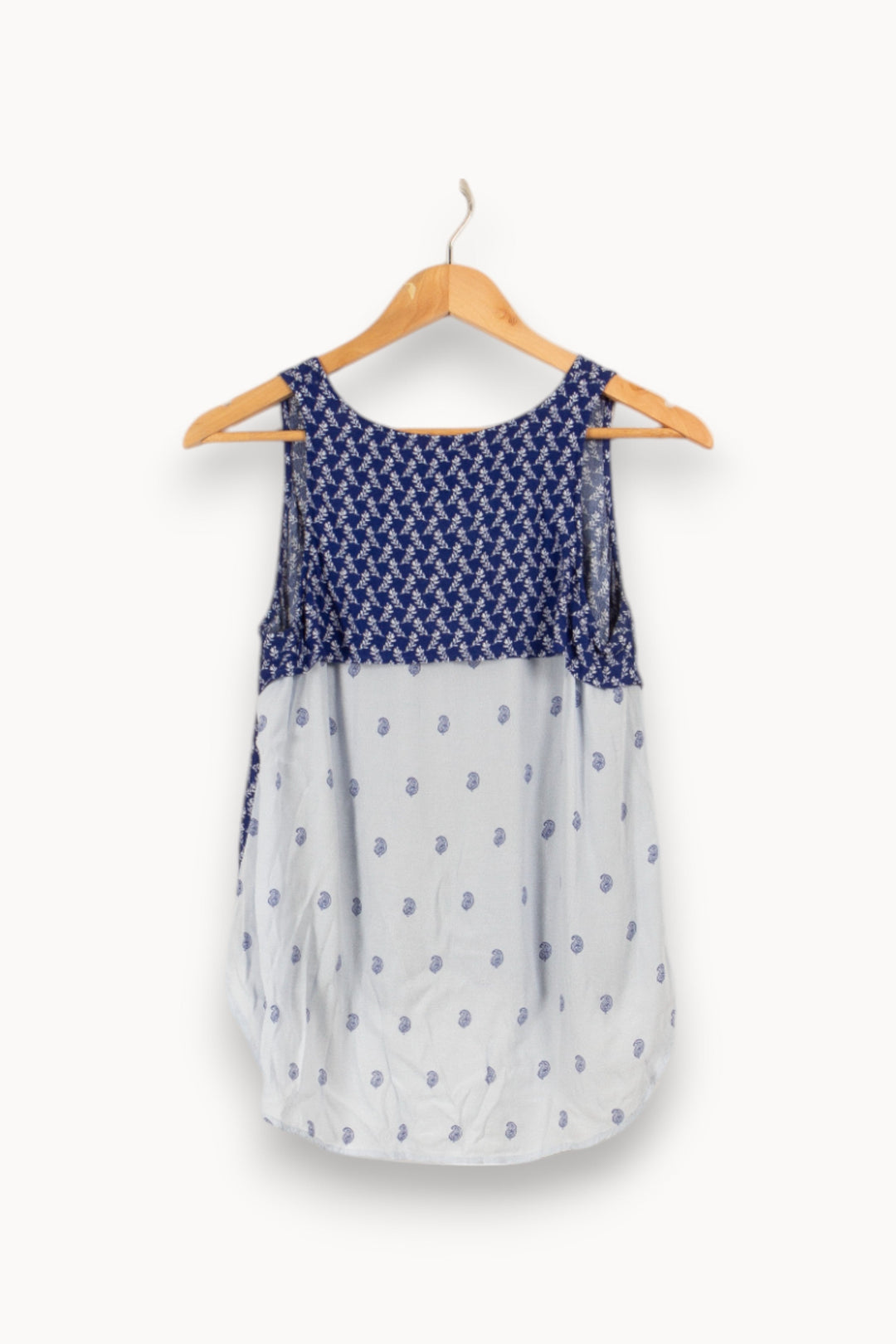 Top bleu à motifs - Taille S/36