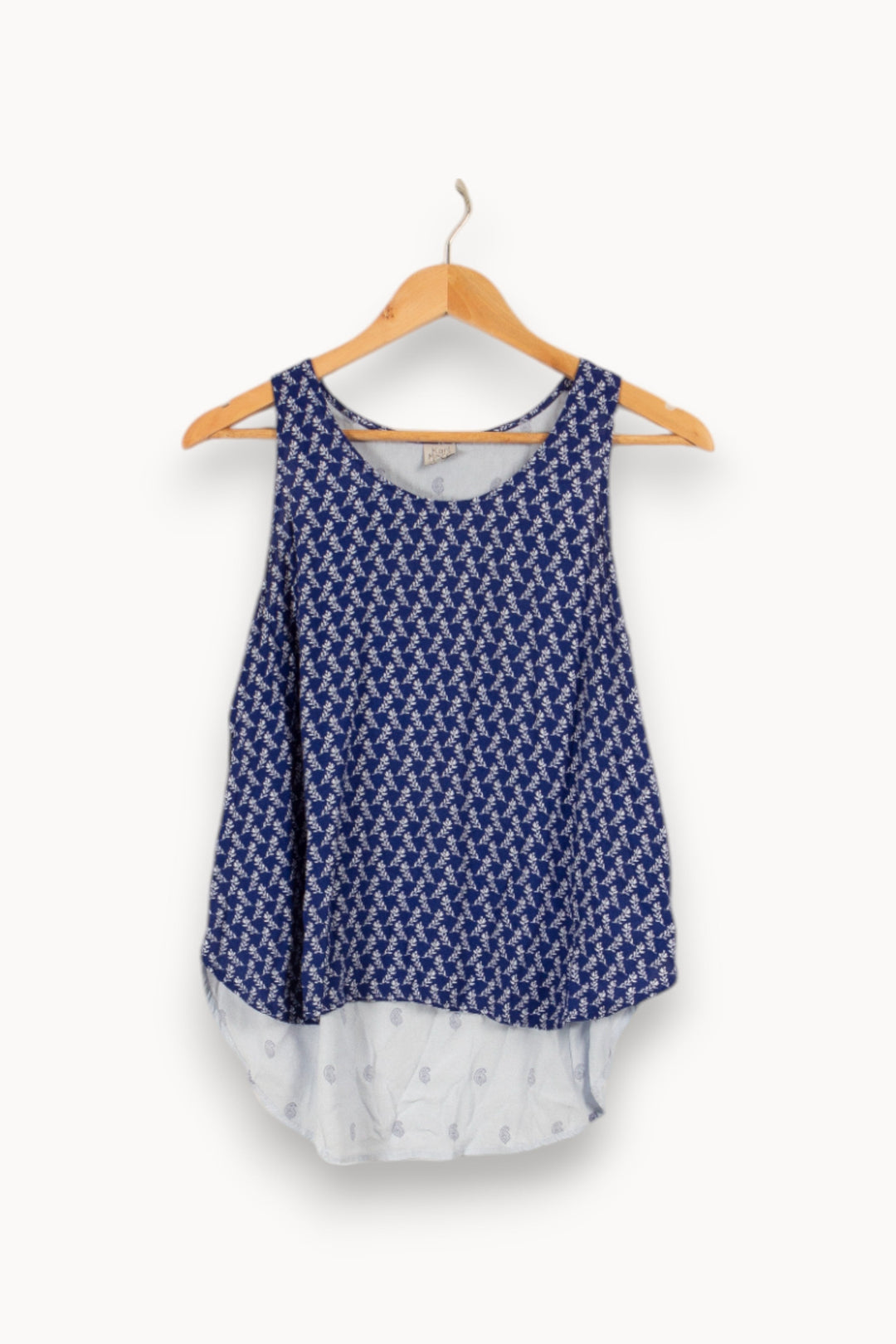 Top bleu à motifs - Taille S/36