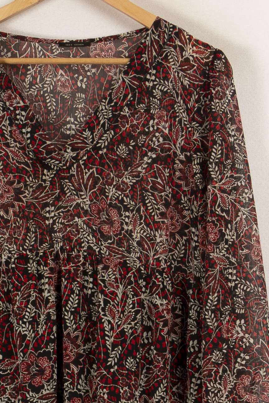Robe rouge à motifs - Taille M/38