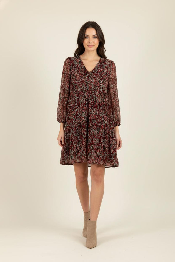 Robe rouge à motifs - Taille M/38