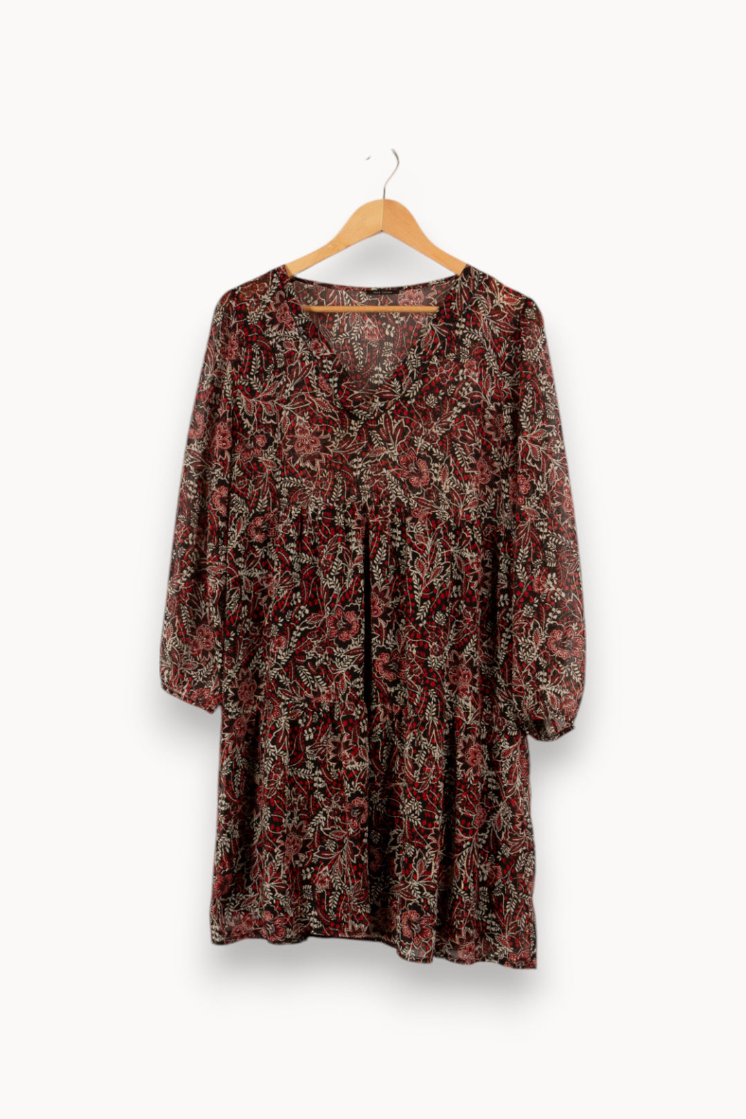 Robe rouge à motifs - Taille M/38