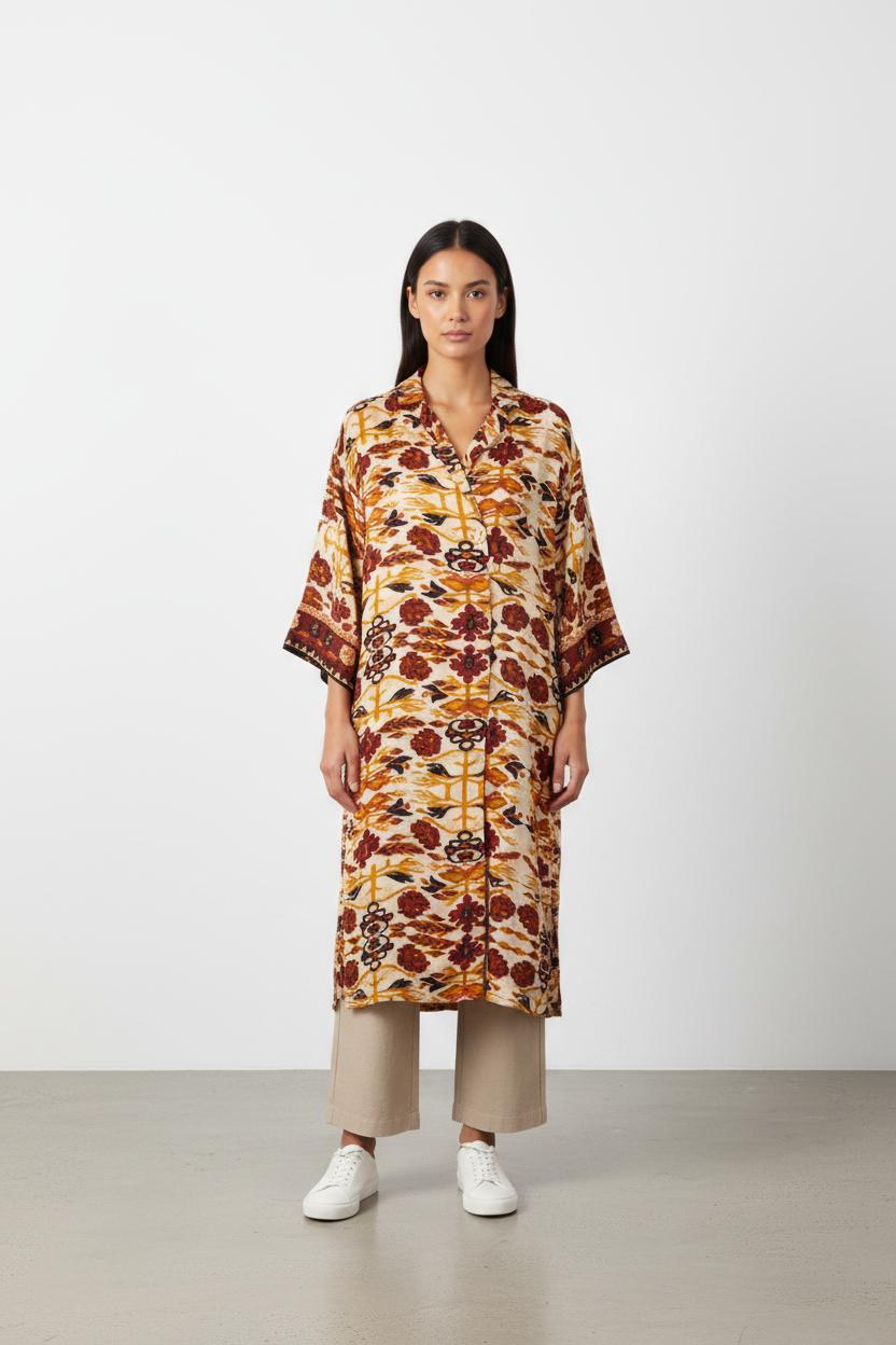 Robe beige/rouge - Taille M/38