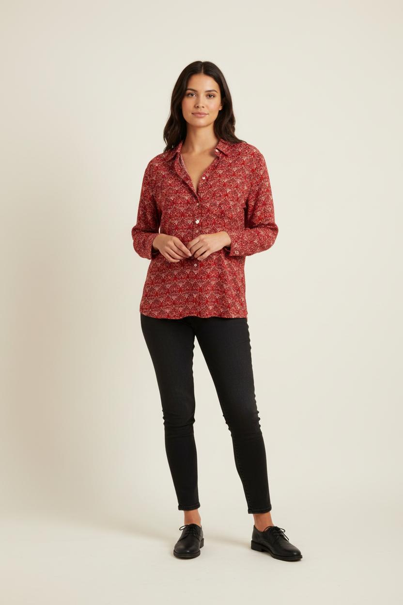 Chemise rouge à motifs - Taille S/36