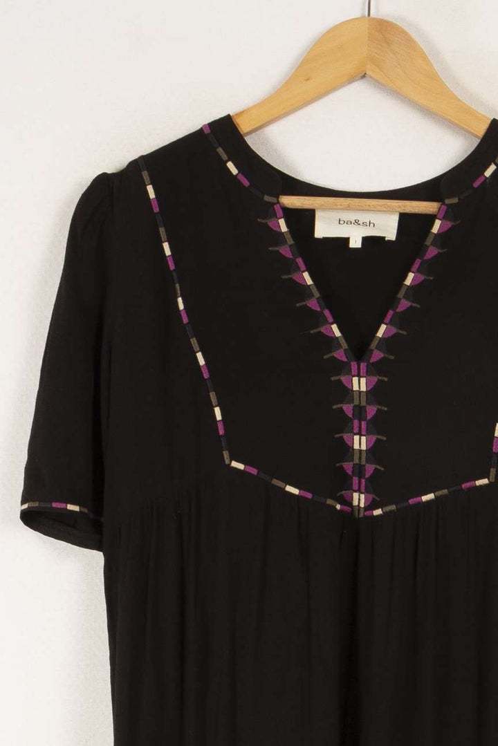 Robe longue noire avec détails - Taille S/36