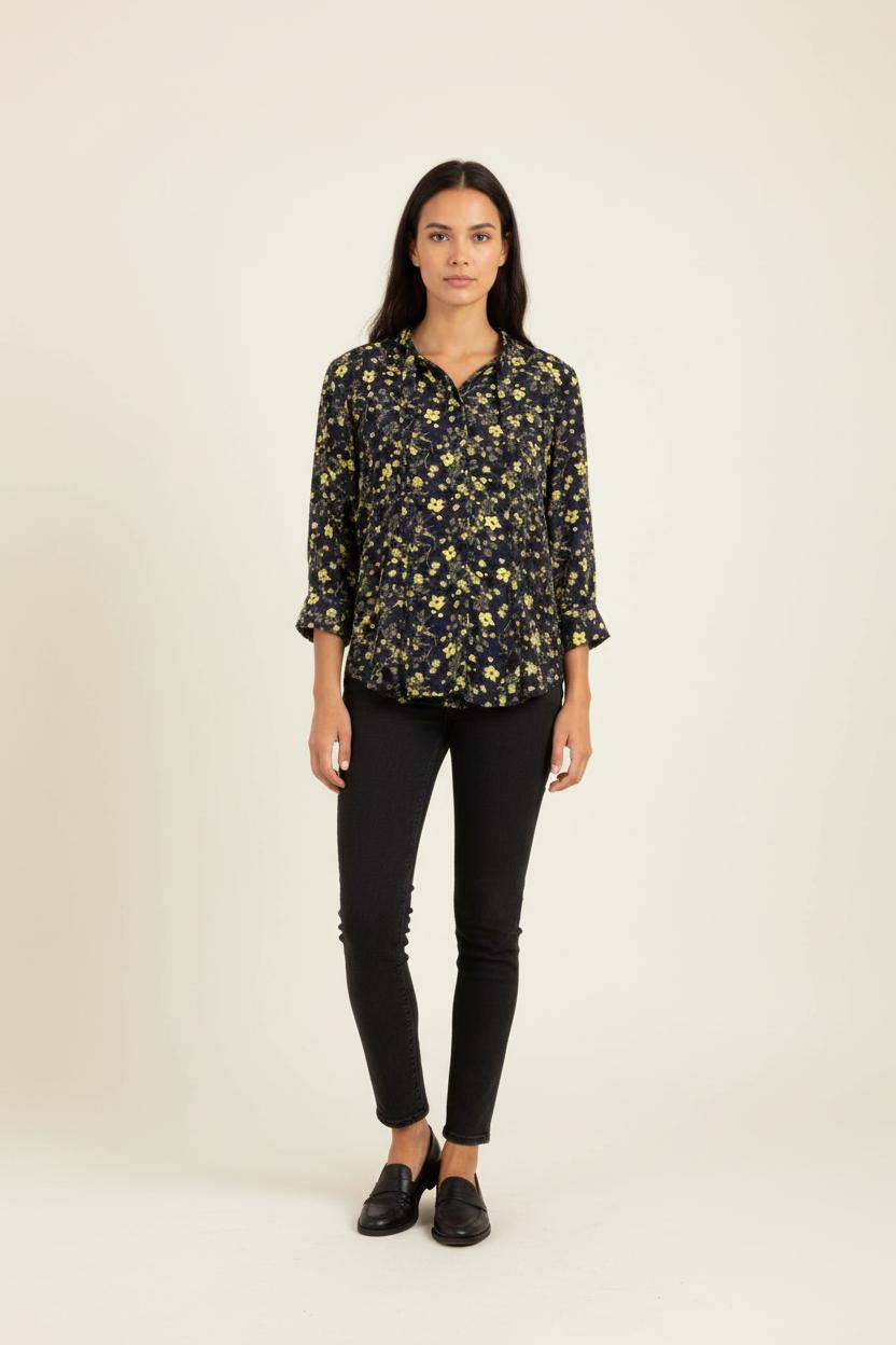 Chemise à motifs bleue et jaune - Taille S/36