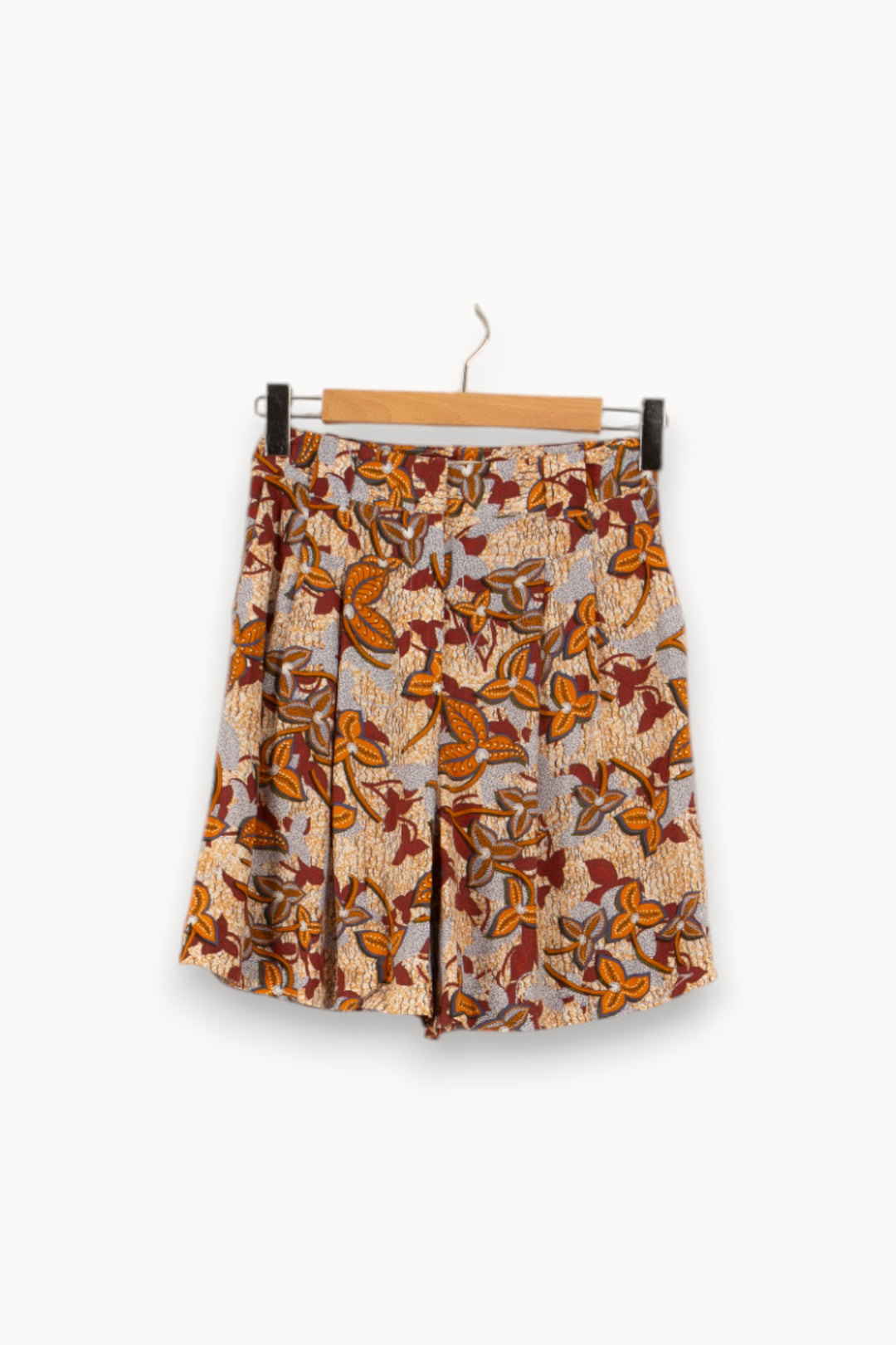 Short marron beige à motif floral - Taille XS/34