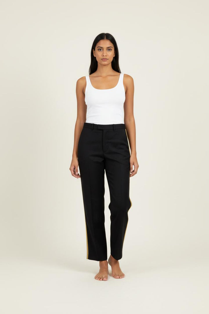 Pantalon en laine bleu avec bordure dorée - Taille M/38