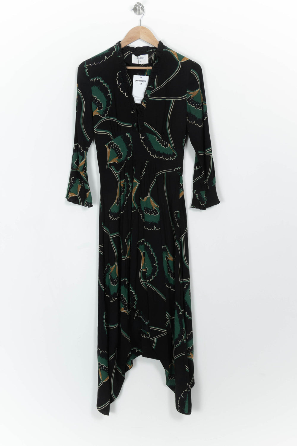 Robe Longue Noire et Verte - Taille XS/34 de la marque ba&sh | PARAD18153 - Vendu par Paradigme - Image 2