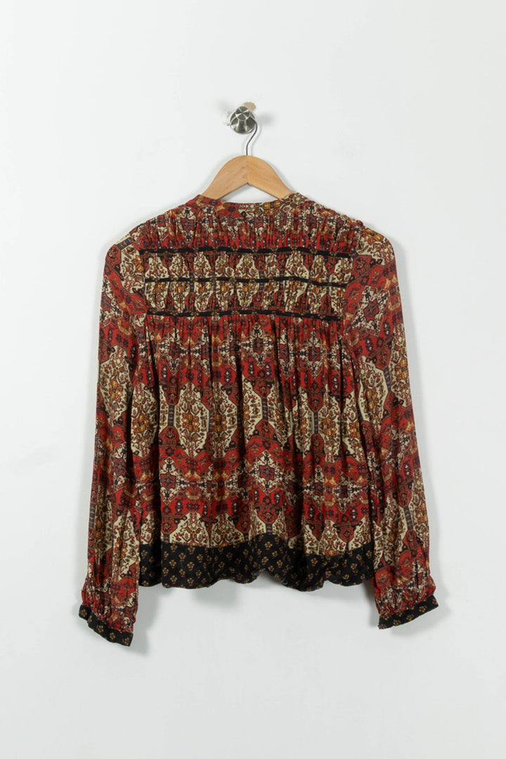 Blouse Rouge et Noir - Taille S/36 de la marque La Fée Maraboutée | PARAD18172 - Vendu par Paradigme - Image 4