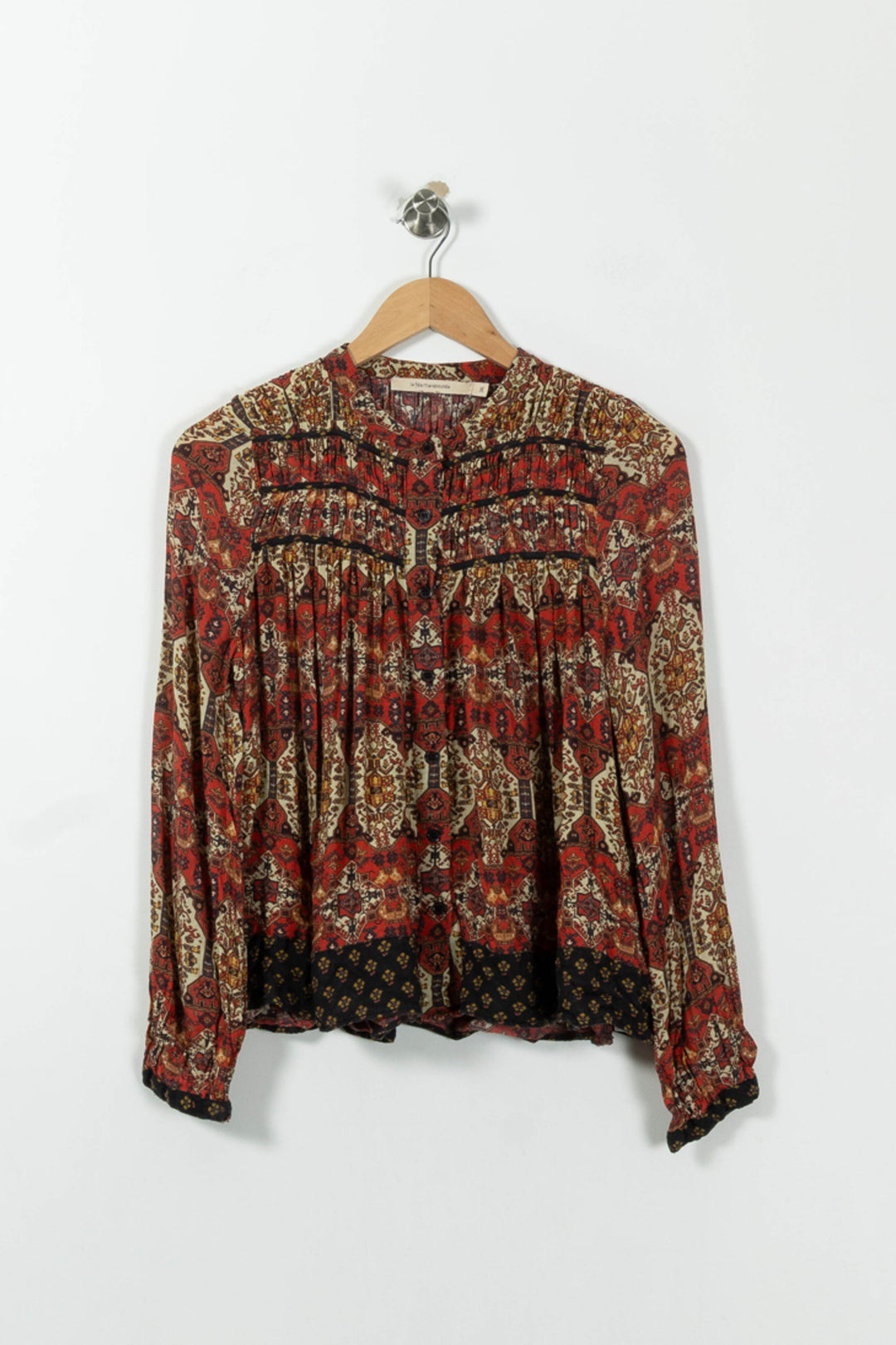 Blouse Rouge et Noir - Taille S/36 de la marque La Fée Maraboutée | PARAD18172 - Vendu par Paradigme - Image 2