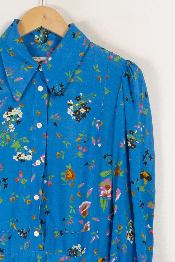 Robe bleue à motifs floraux - Taille L/40