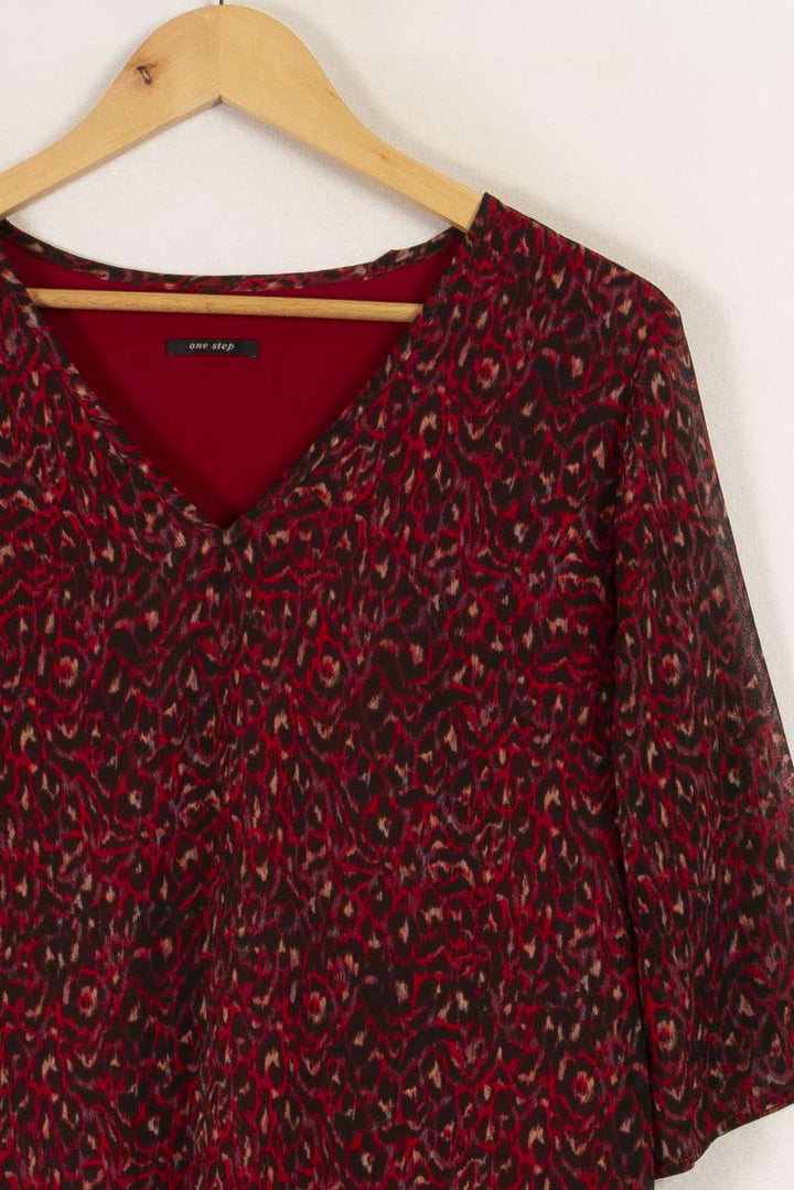 Robe bordeaux à motifs - Taille XL/42