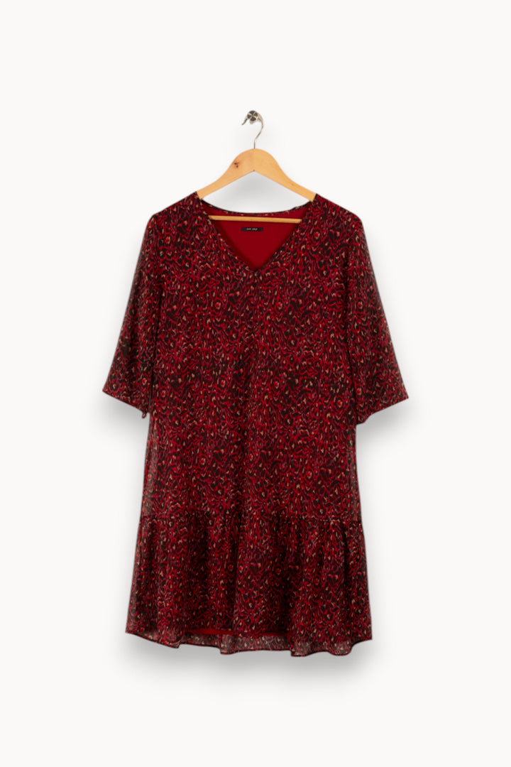Robe bordeaux à motifs - Taille XL/42