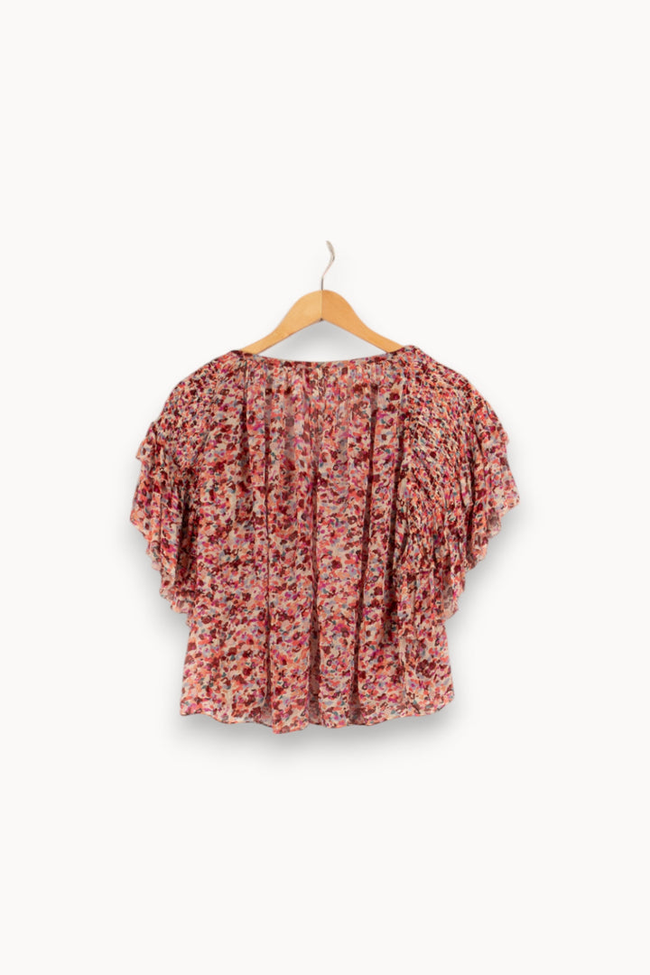 Top rose à fleurs - Taille L/40