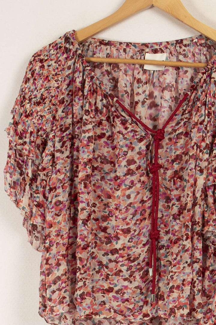 Top rose à fleurs - Taille L/40