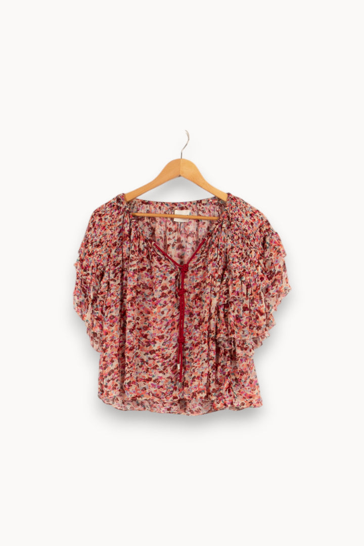 Top rose à fleurs - Taille L/40