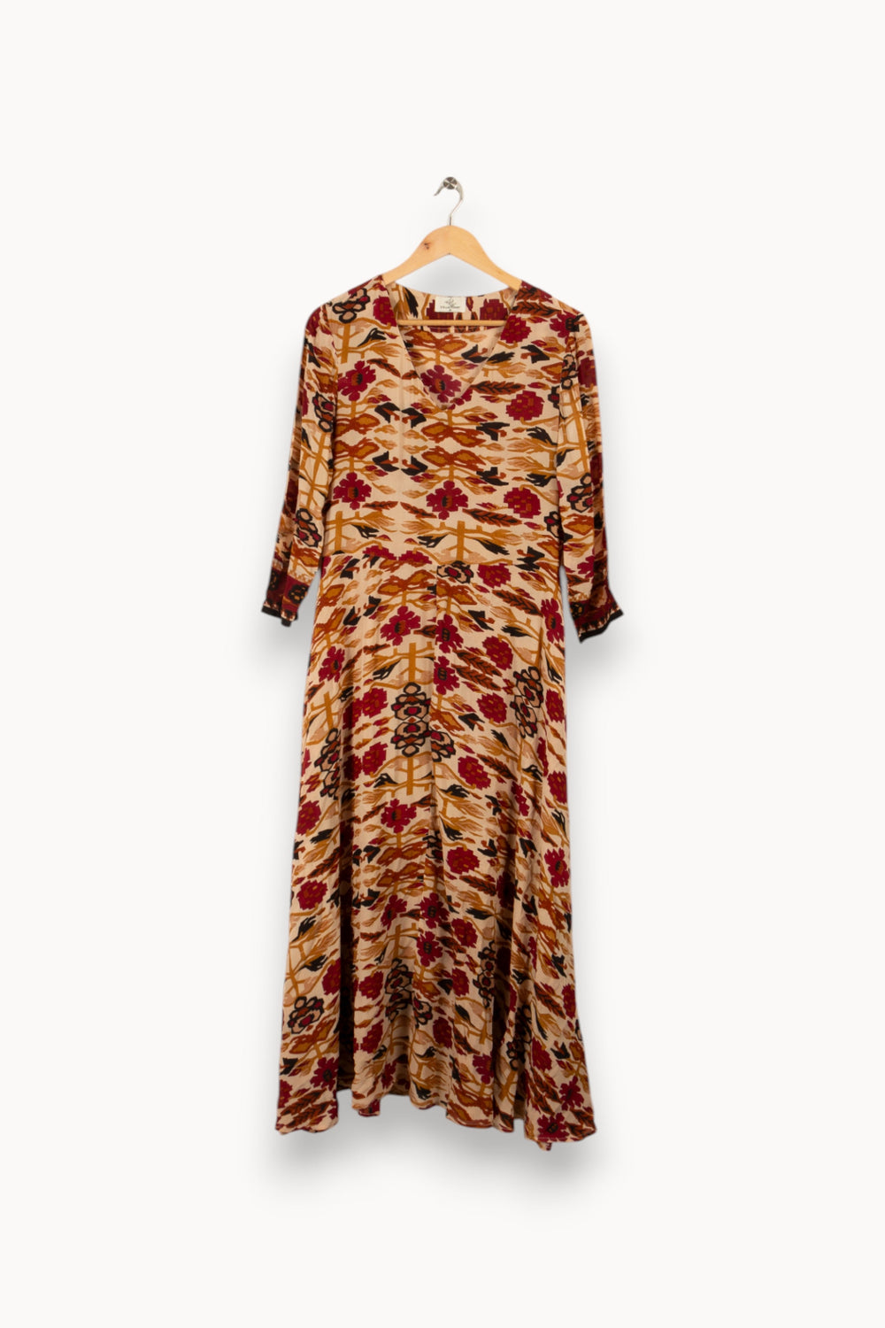 Robe beige / rouge - Taille M/38