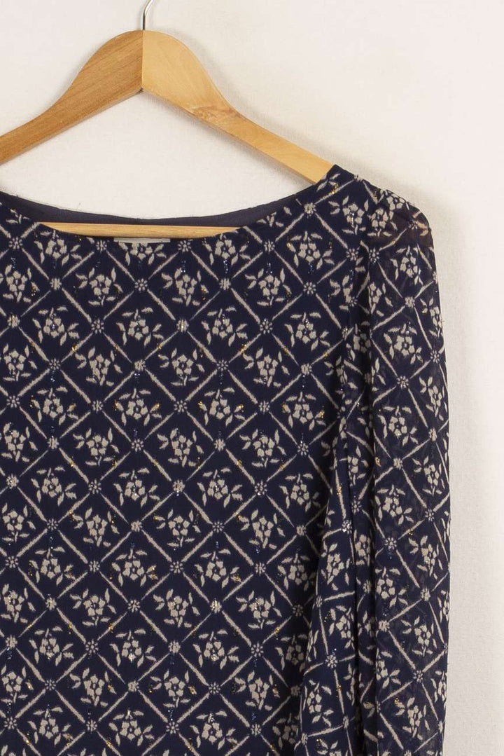 Robe bleue à motifs - Taille S/36