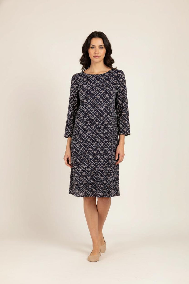 Robe bleue à motifs - Taille S/36