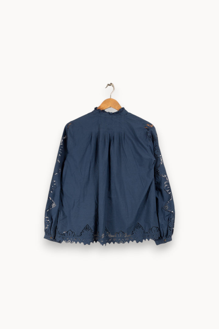 Blouse bleue en dentelle - Taille M/38