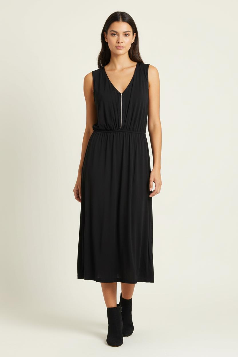 Robe Midi Noire - Taille L/40 de la marque Sandro | PARAD18259 - Vendu par Paradigme - Image 1