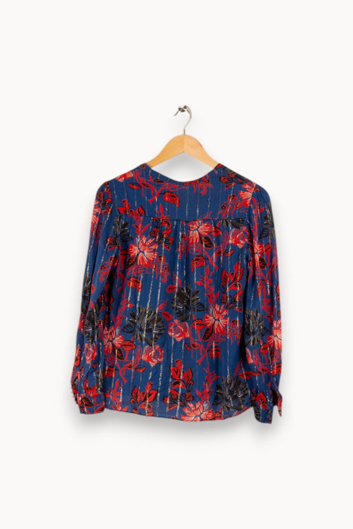 Blouse bleue foncée à motifs - Taille XS/34