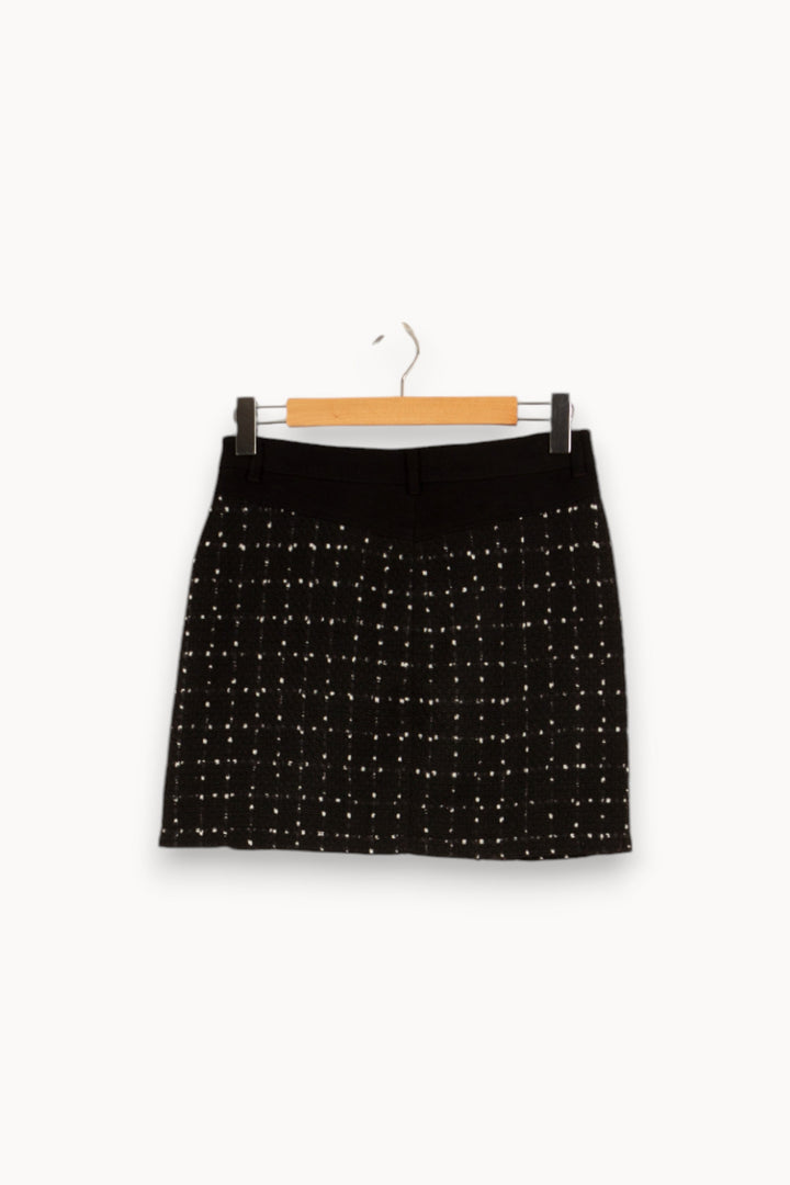 Jupe courte noire en tweed - Taille M/38