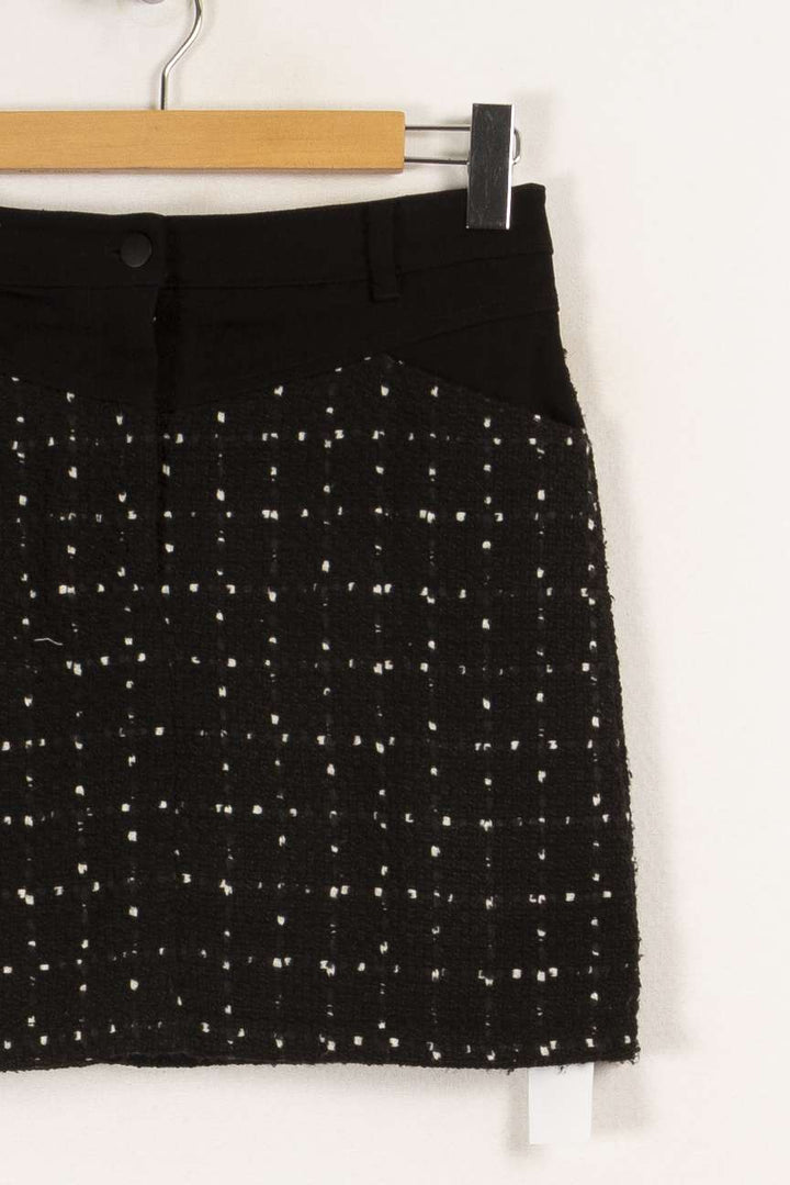 Jupe courte noire en tweed - Taille M/38