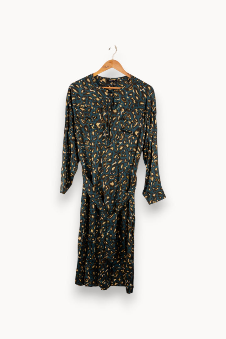 Robe longue bleue foncée à motifs - Taille S/36