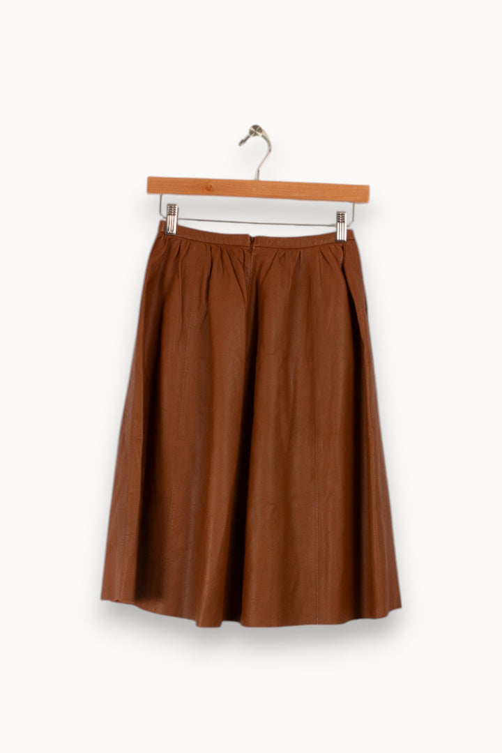 Jupe en cuir marron - Taille S/36