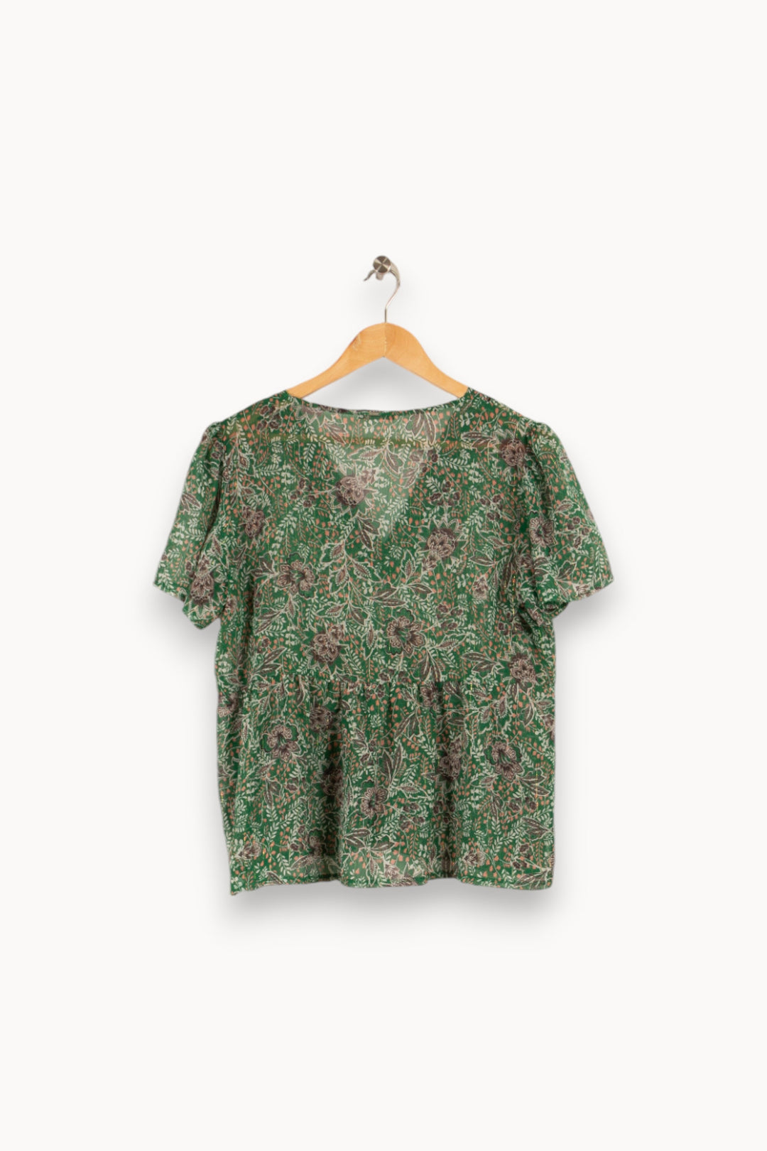 Blouse verte à motifs - Taille XL/42