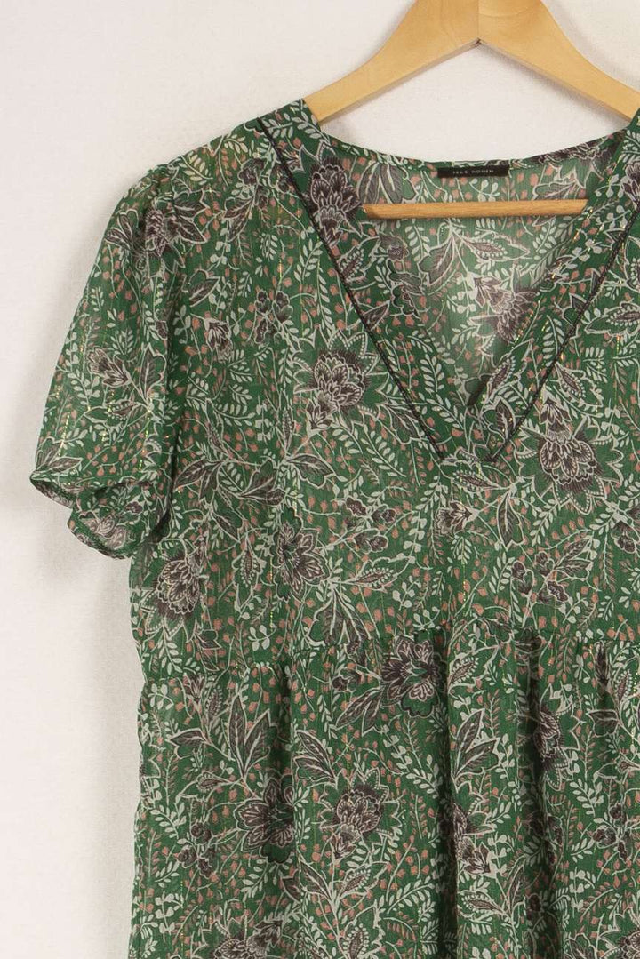 Blouse verte à motifs - Taille XL/42