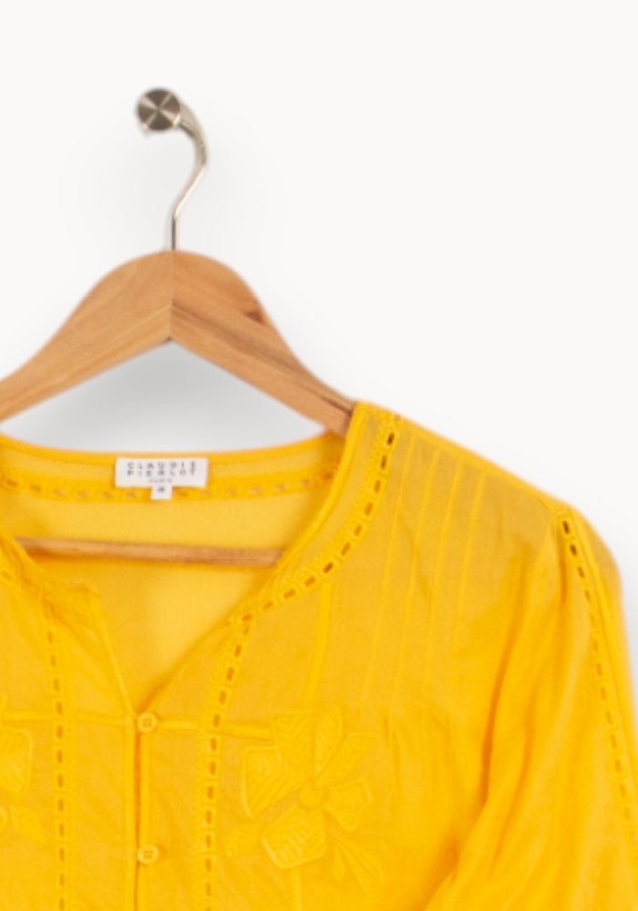 Blouse Jaune - Taille M/38 de la marque Claudie Pierlot | PARAD18328 - Vendu par Paradigme - Image 3