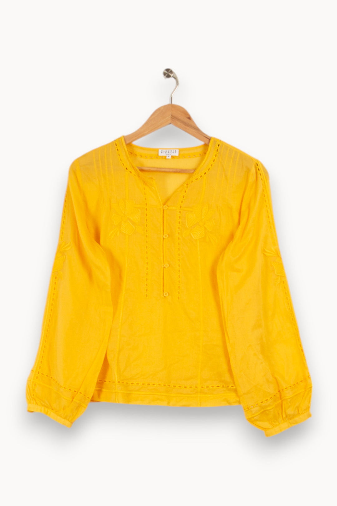 Blouse Jaune - Taille M/38 de la marque Claudie Pierlot | PARAD18328 - Vendu par Paradigme - Image 2