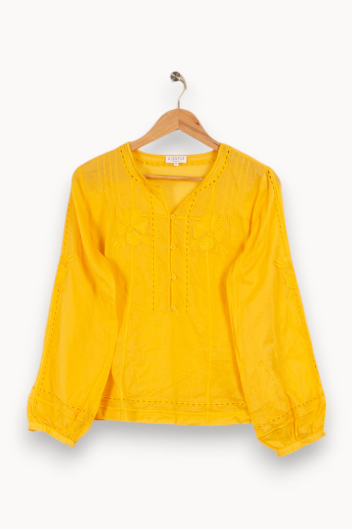 Blouse Jaune - Taille M/38 de la marque Claudie Pierlot | PARAD18328 - Vendu par Paradigme - Image 2