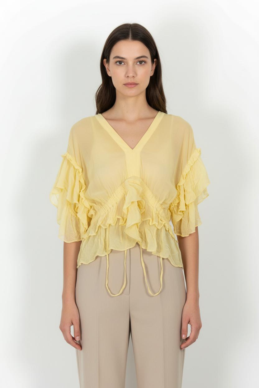 Blouse Jaune - Taille S/36 de la marque The Kooples | PARAD18553 - Vendu par Paradigme - Image 1