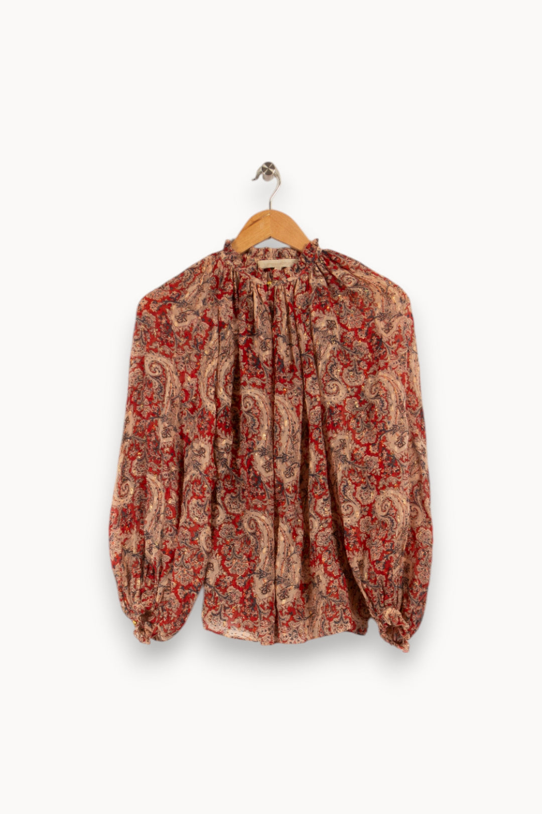 Blouse rouge à motifs - Taille XS/34