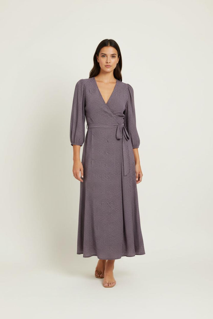 Robe longue noire et violette - Taille S/36