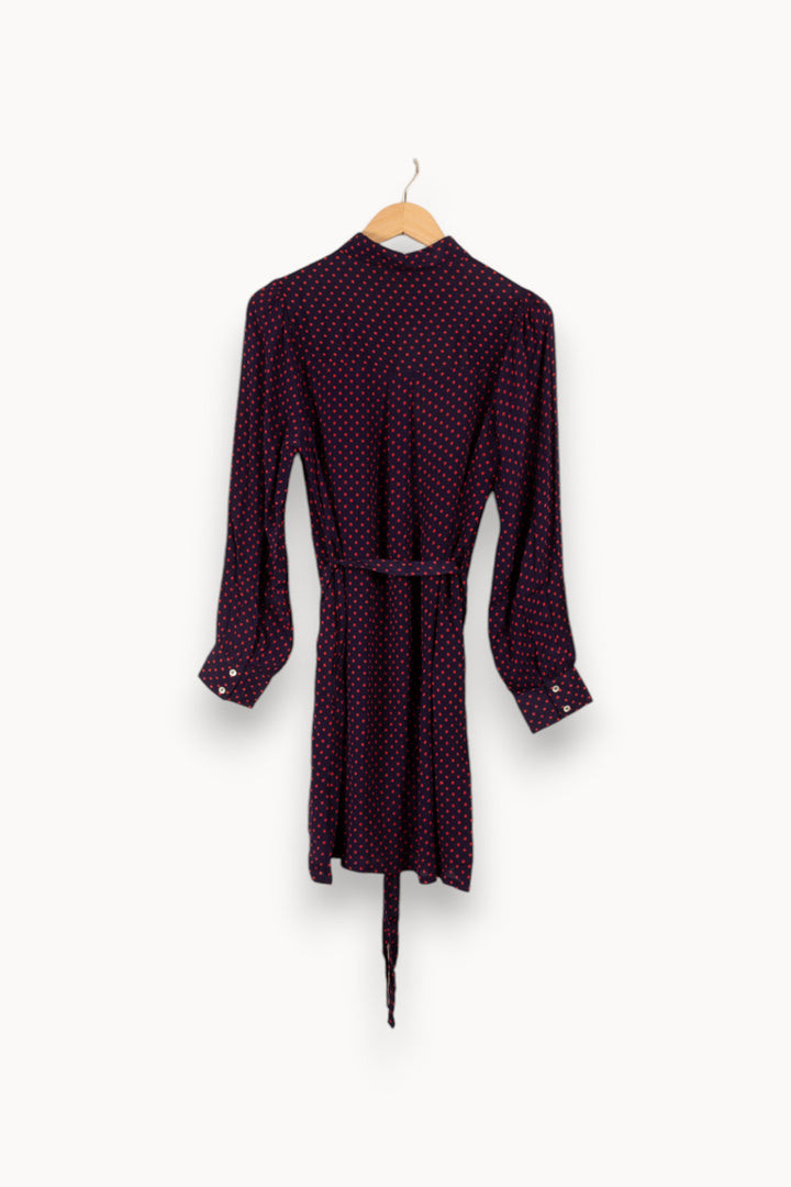Robe-chemise bleue à pois - Taille S/36