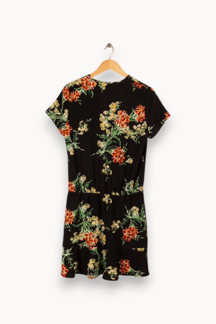 Robe noire fleurie - Taille M/38